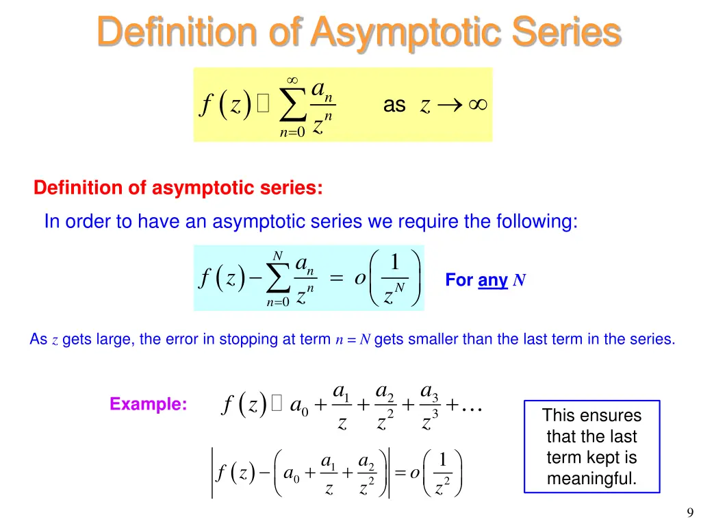 definition of asymptotic series