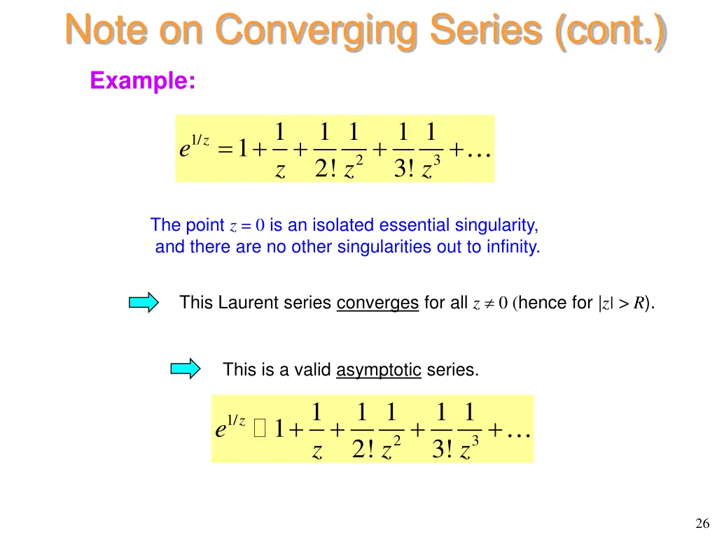 note on converging series cont 1