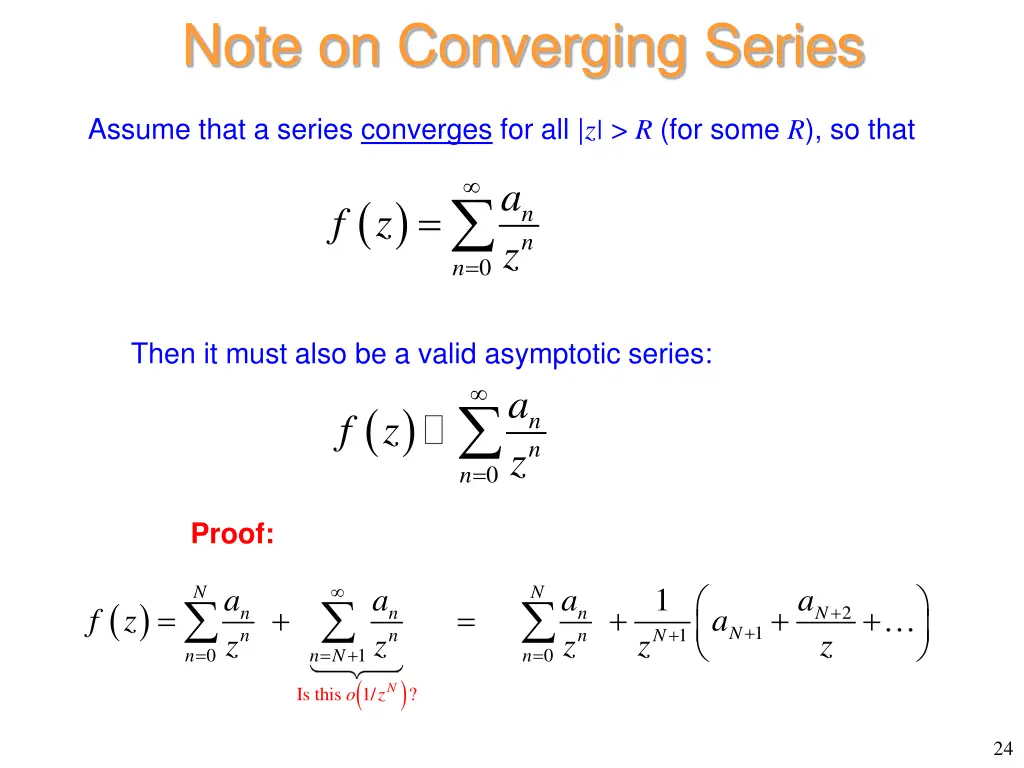 note on converging series