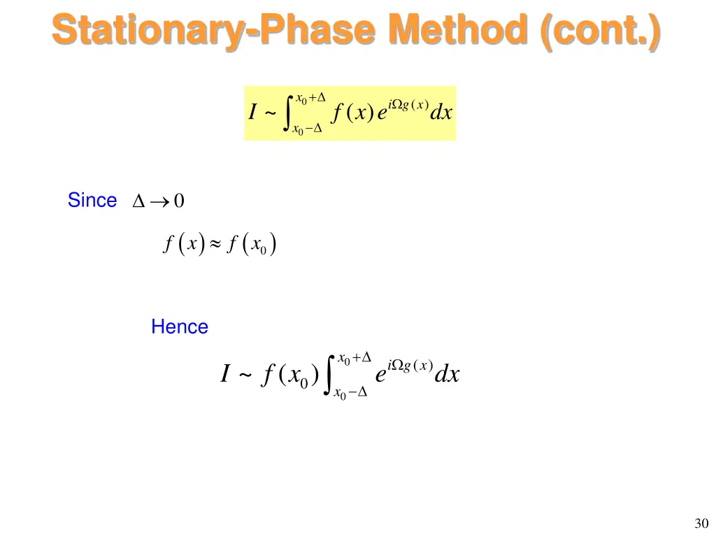stationary phase method cont 1