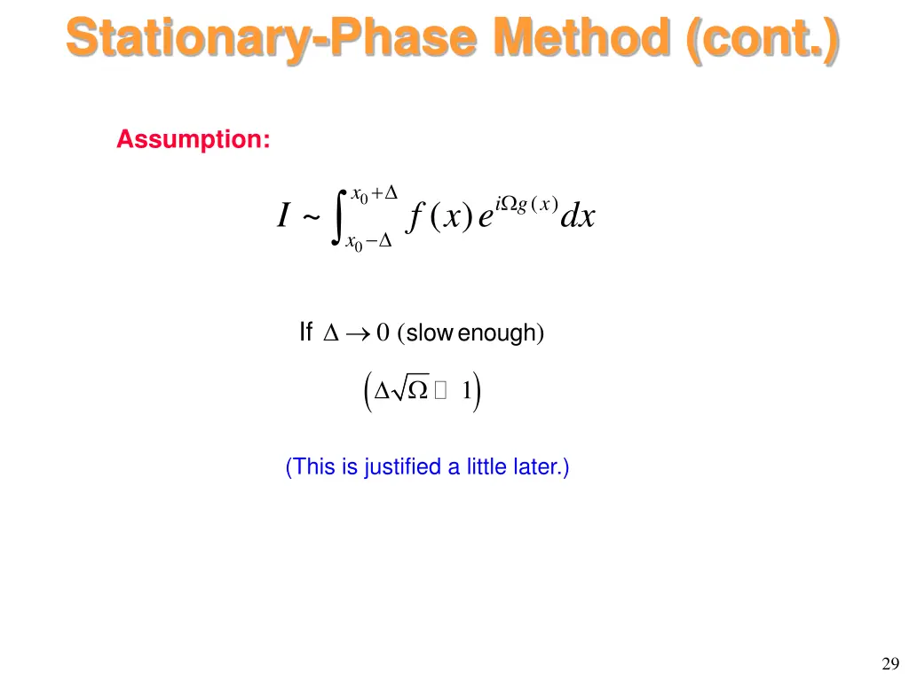 stationary phase method cont