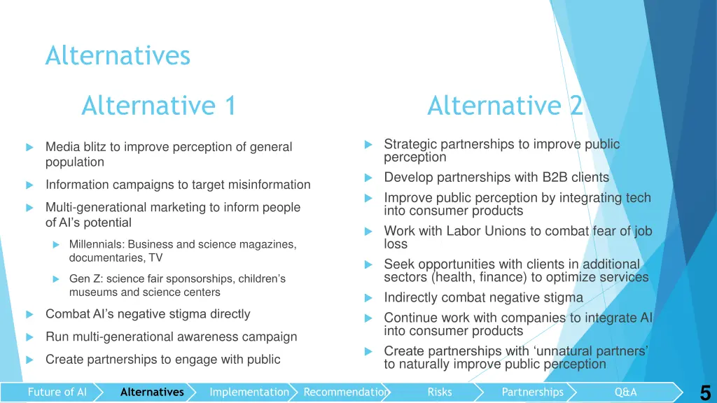 alternatives