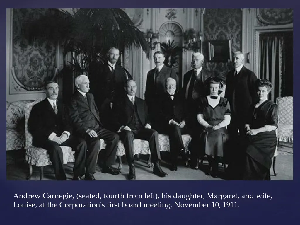 andrew carnegie seated fourth from left