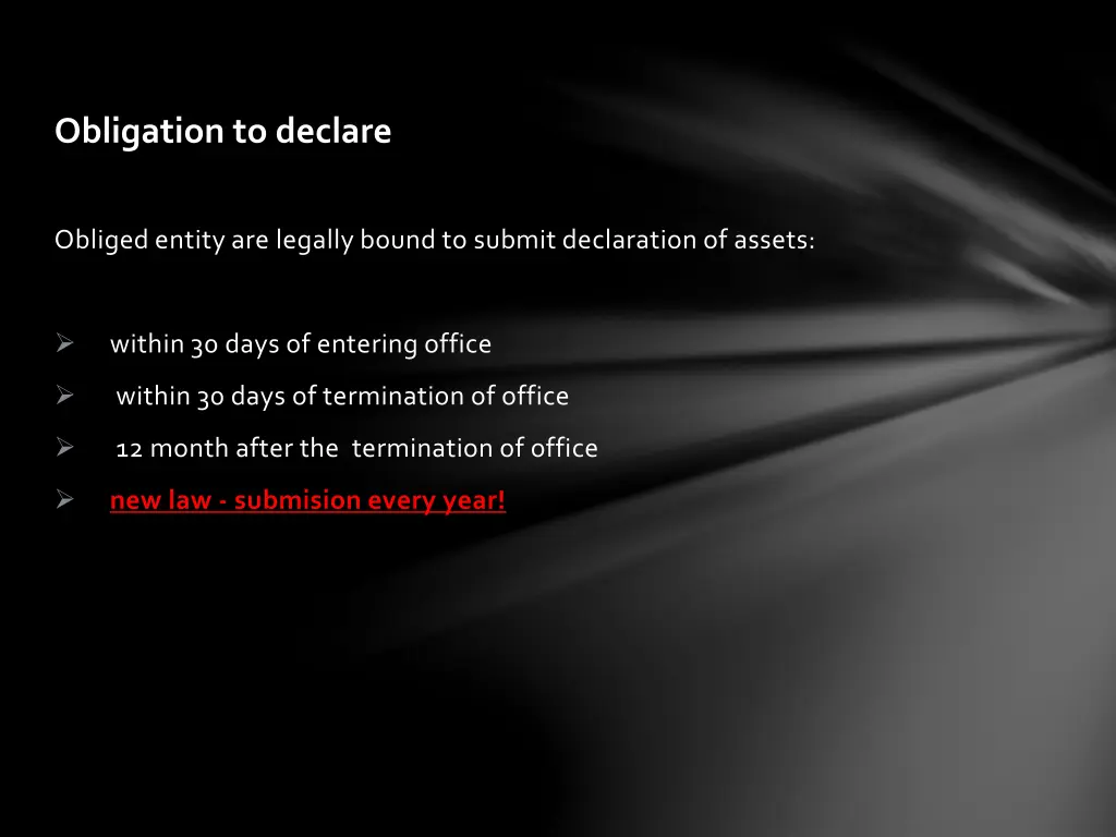 obligation to declare