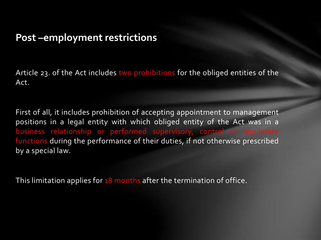 post employment restrictions 1