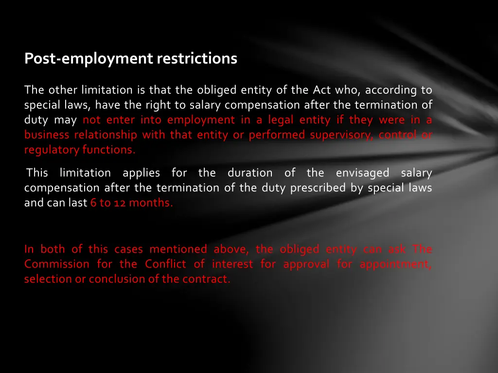 post employment restrictions 2