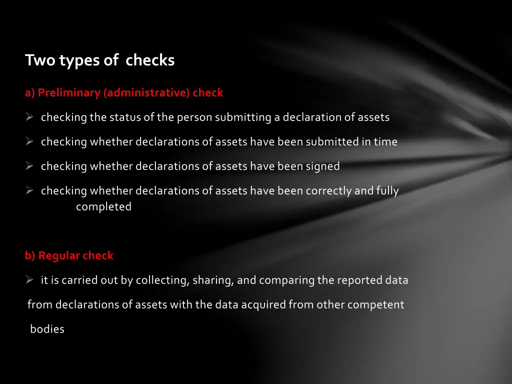 two types of checks