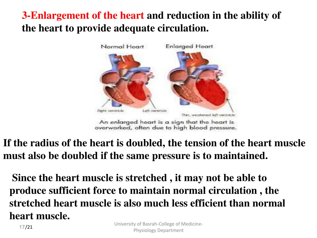 3 enlargement of the heart and reduction