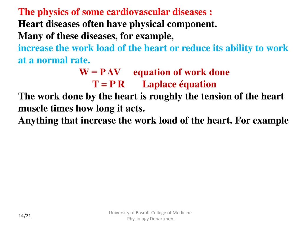 the physics of some cardiovascular diseases heart