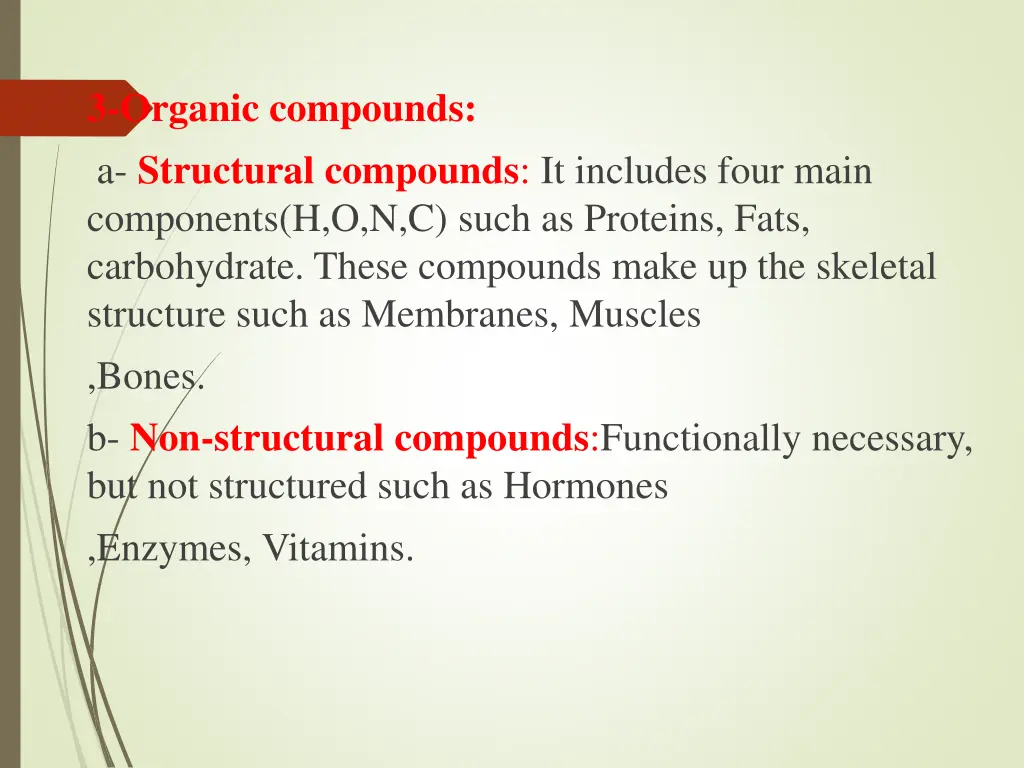 3 organic compounds a structural compounds