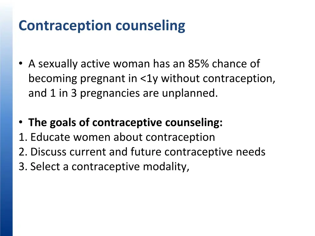 contraception counseling