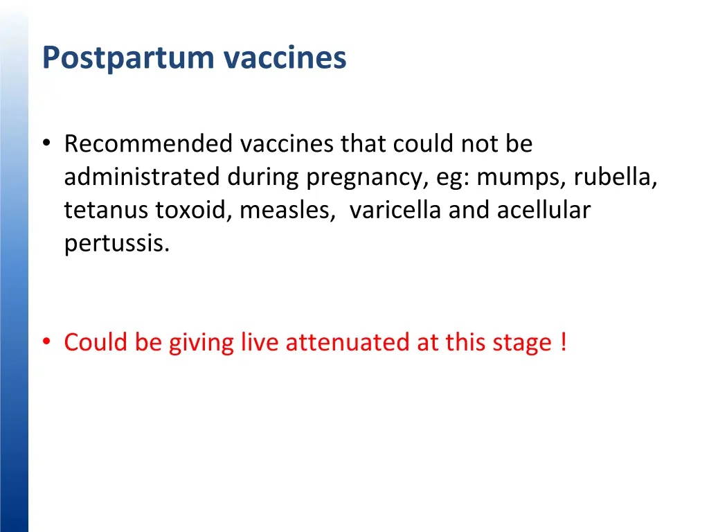 postpartum vaccines