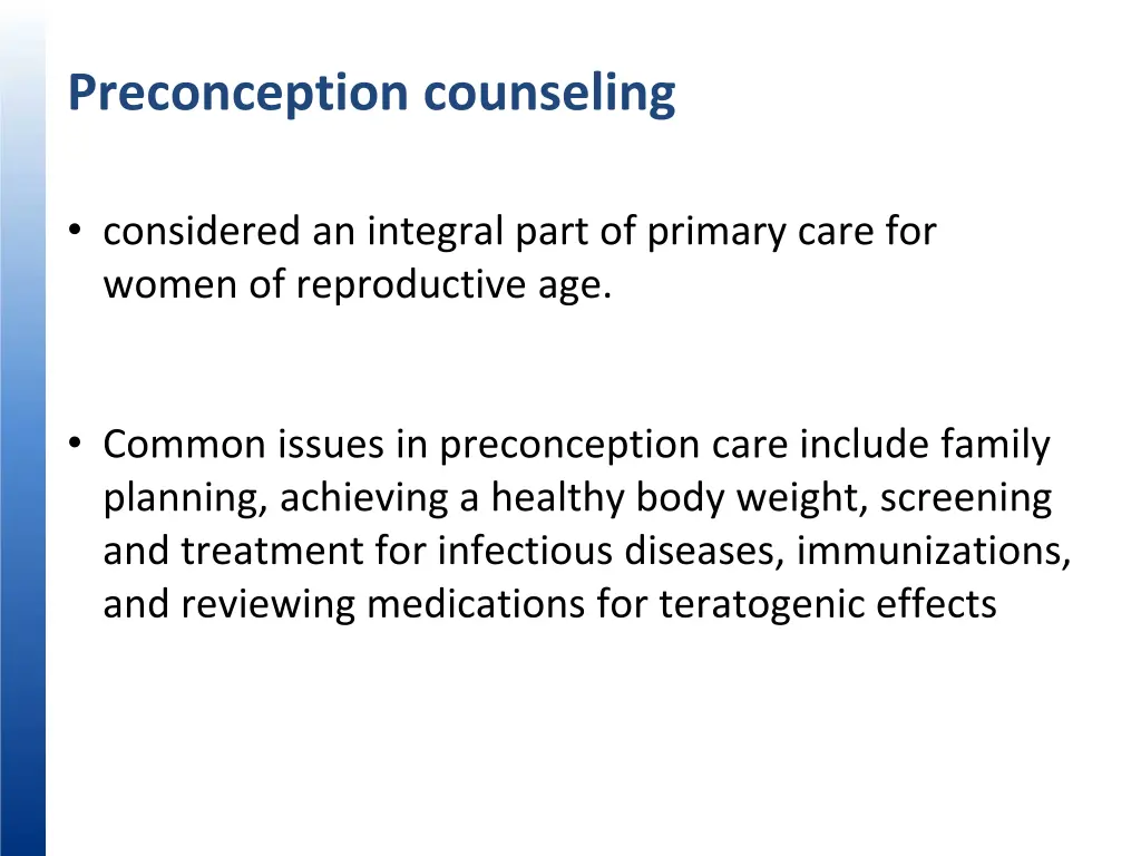 preconception counseling