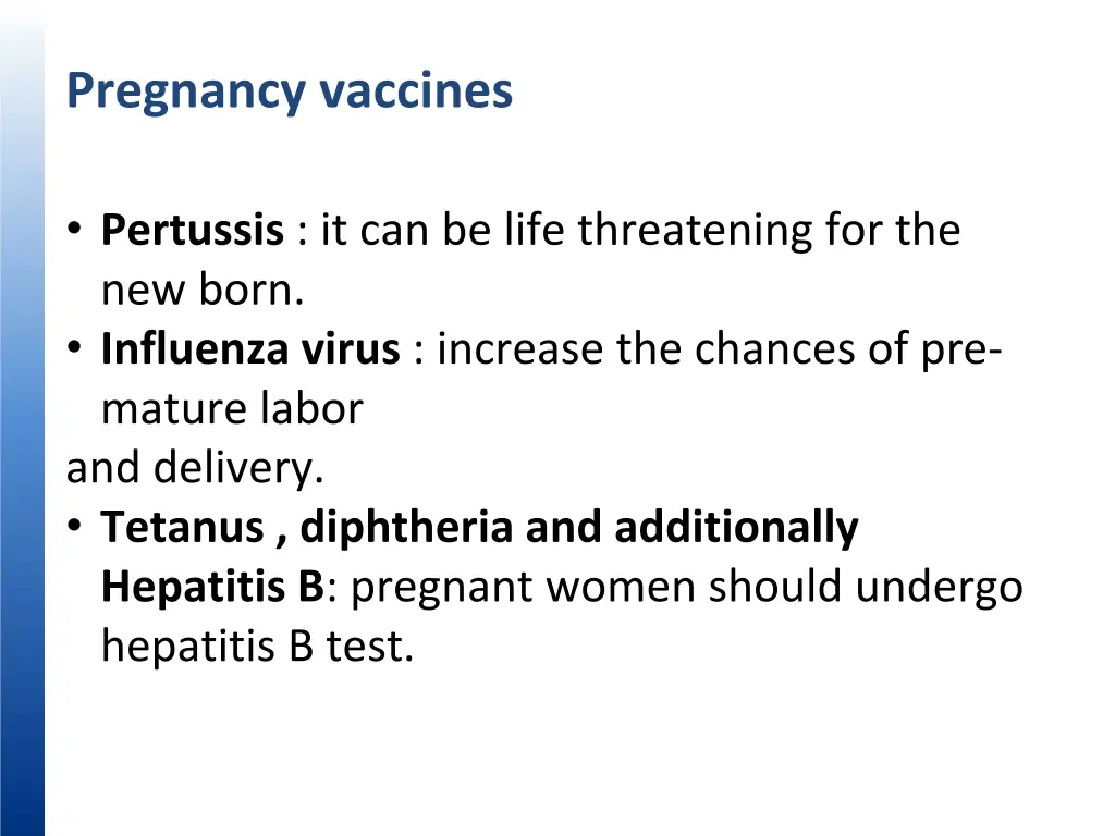 pregnancy vaccines