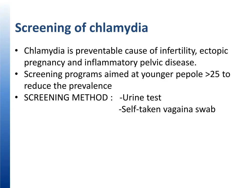 screening of chlamydia