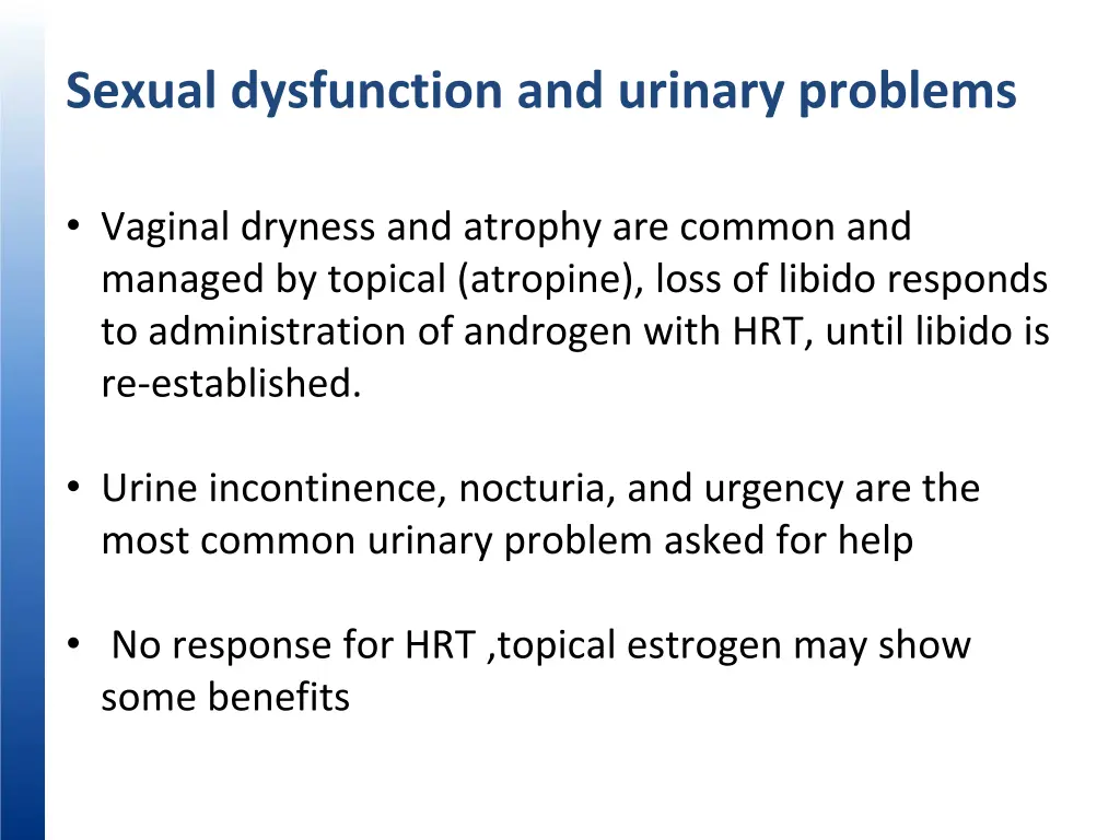 sexual dysfunction and urinary problems