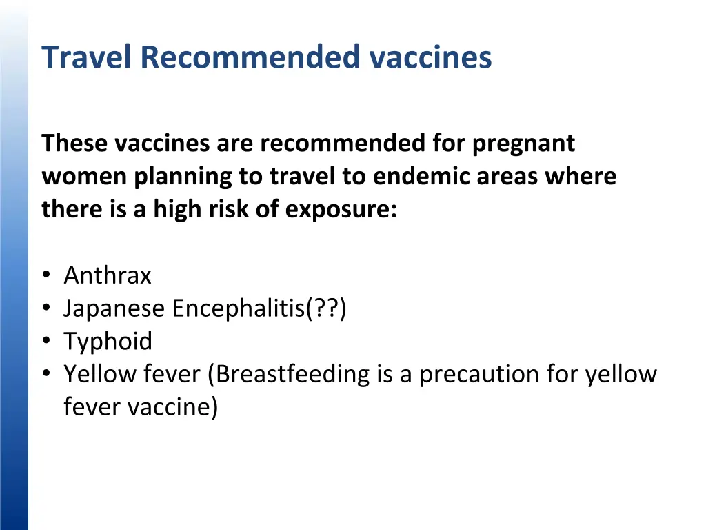 travel recommended vaccines
