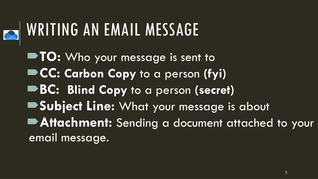 writing an email message to who your message