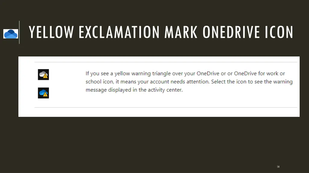 yellow exclamation mark onedrive icon