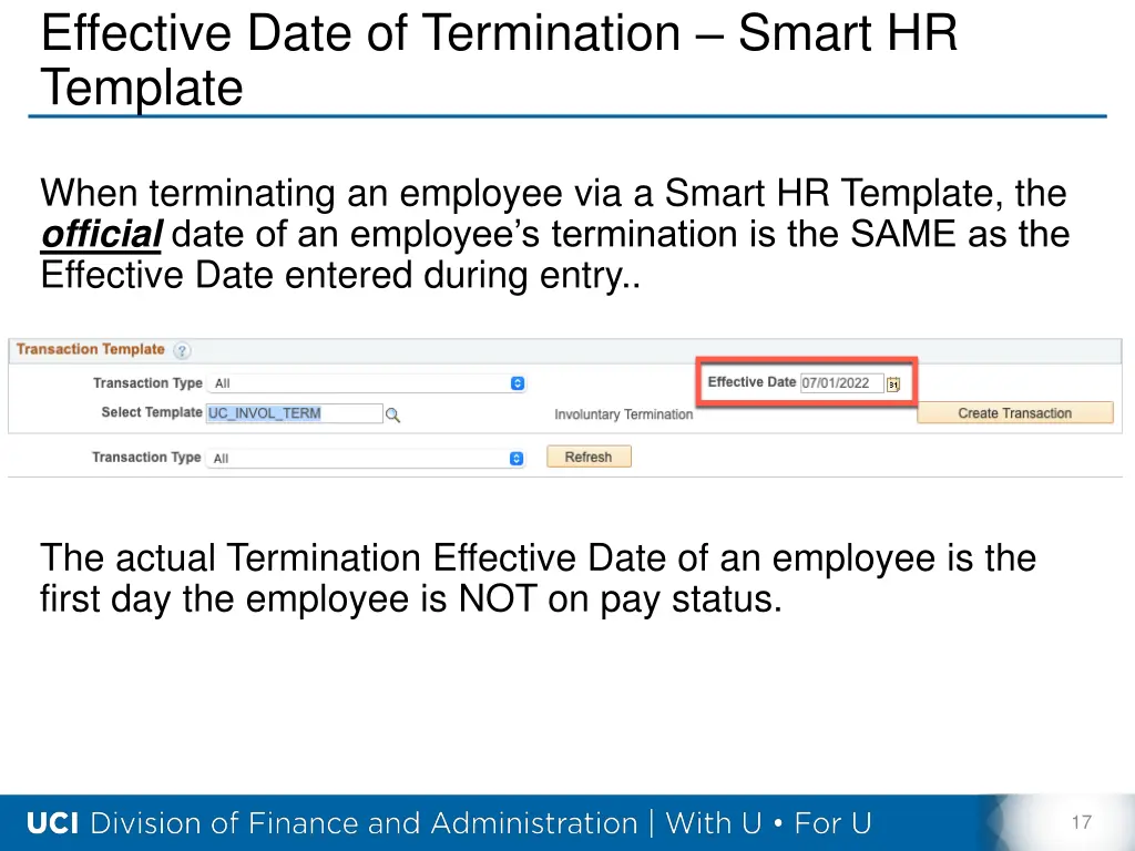 effective date of termination smart hr template