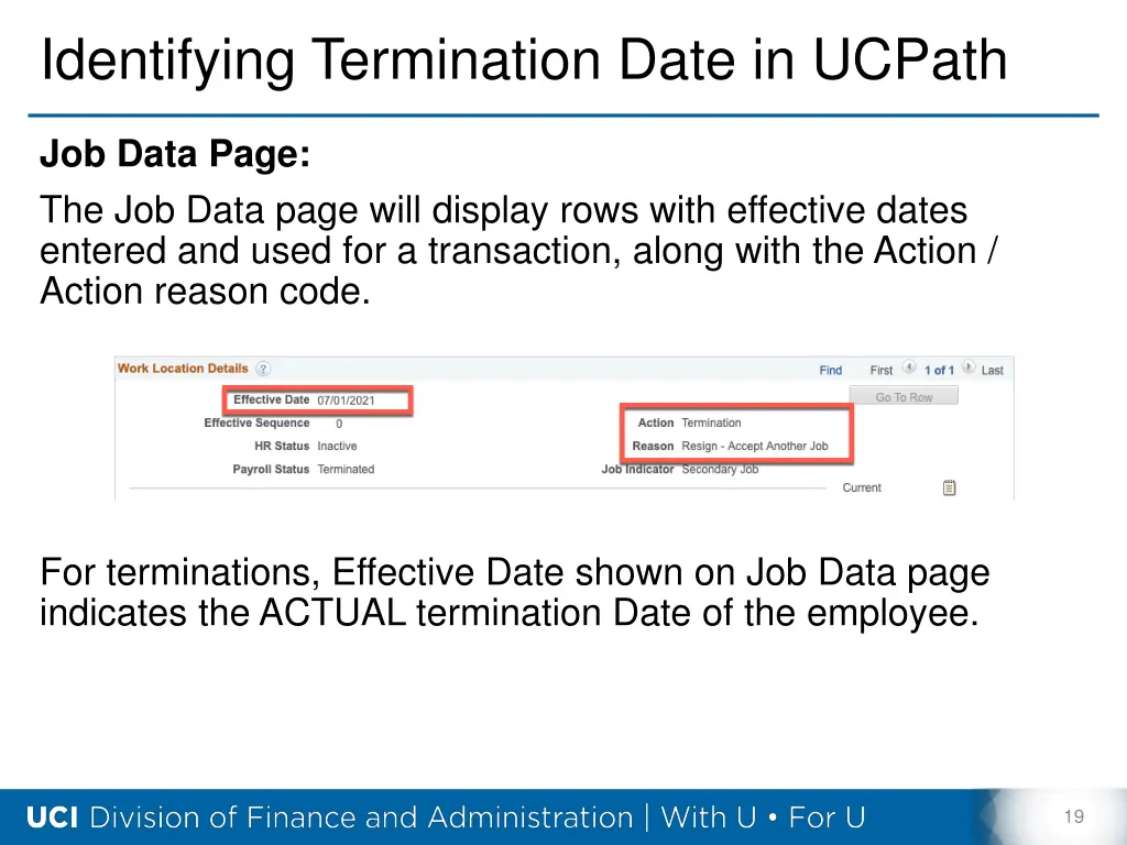 identifying termination date in ucpath 1