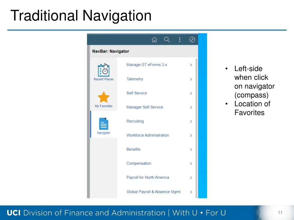 traditional navigation
