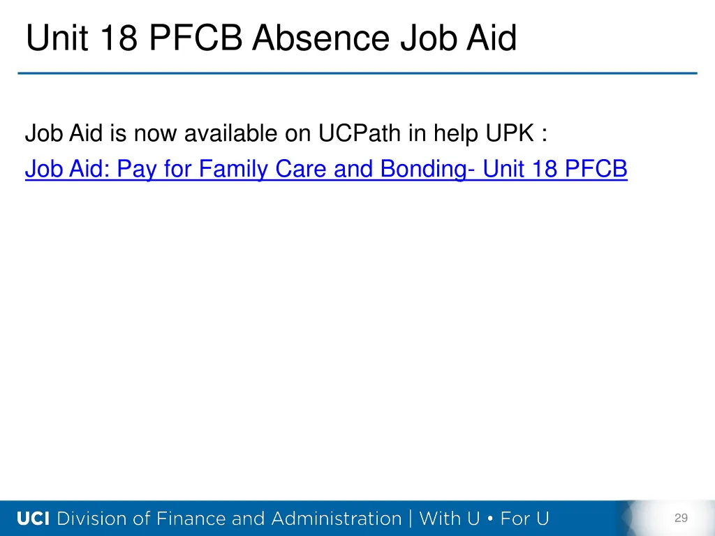 unit 18 pfcb absence job aid