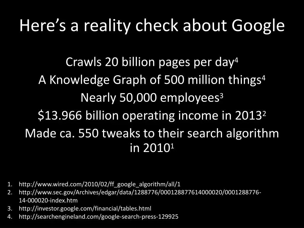 here s a reality check about google