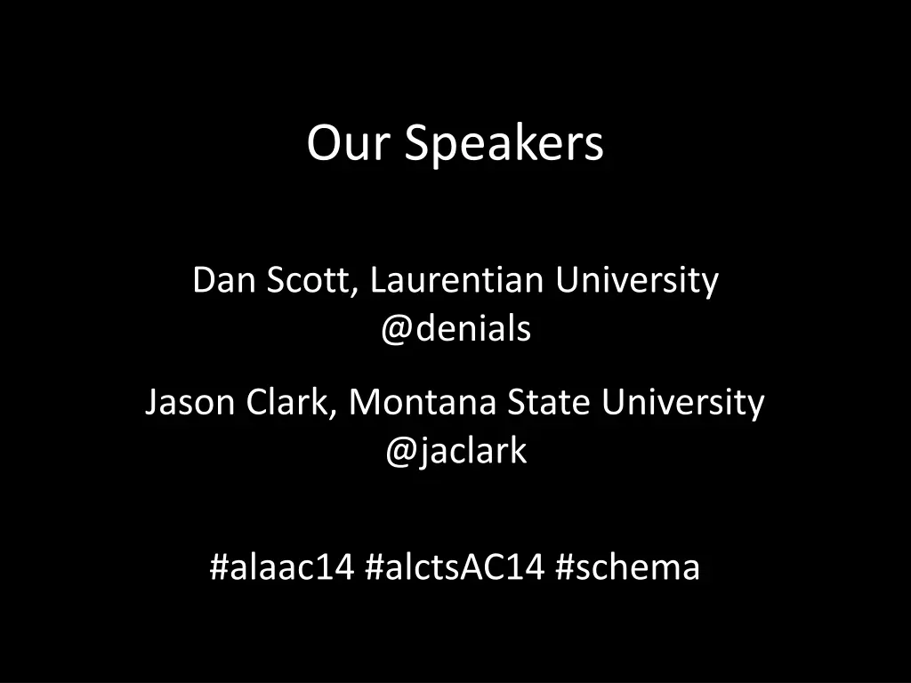 our speakers