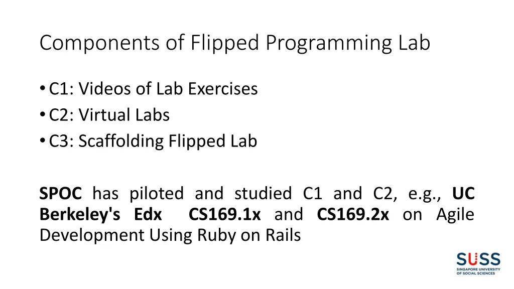 components of flipped programming lab