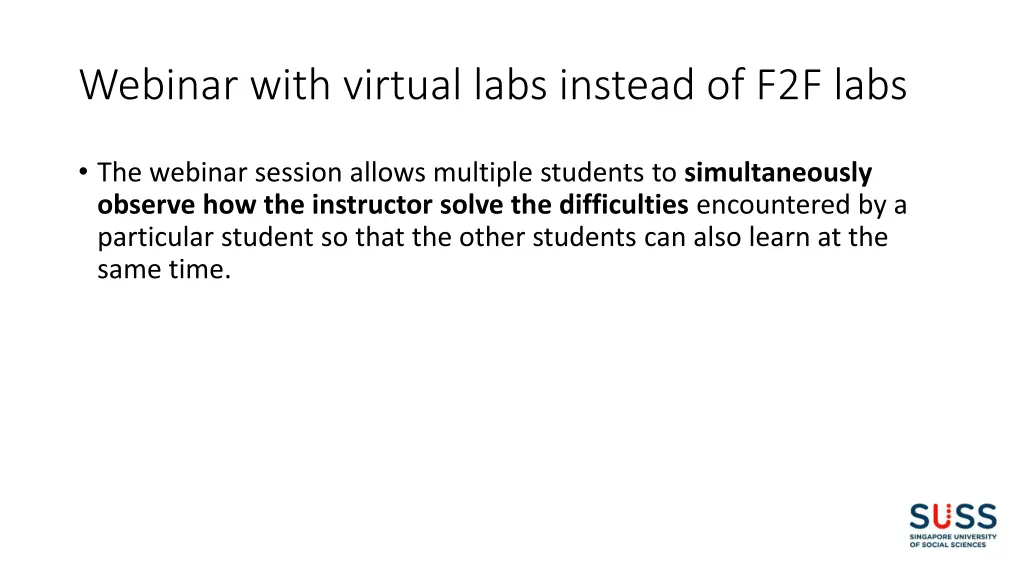 webinar with virtual labs instead of f2f labs