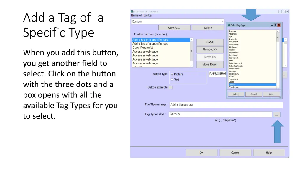 add a tag of a specific type