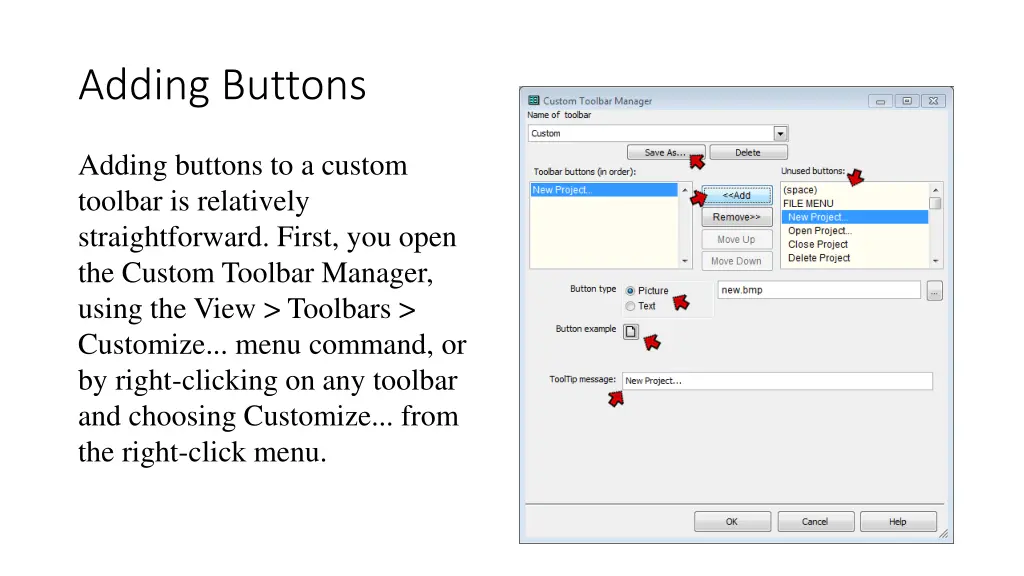 adding buttons