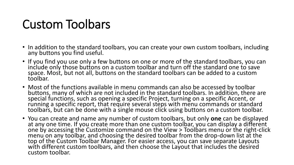 custom toolbars custom toolbars