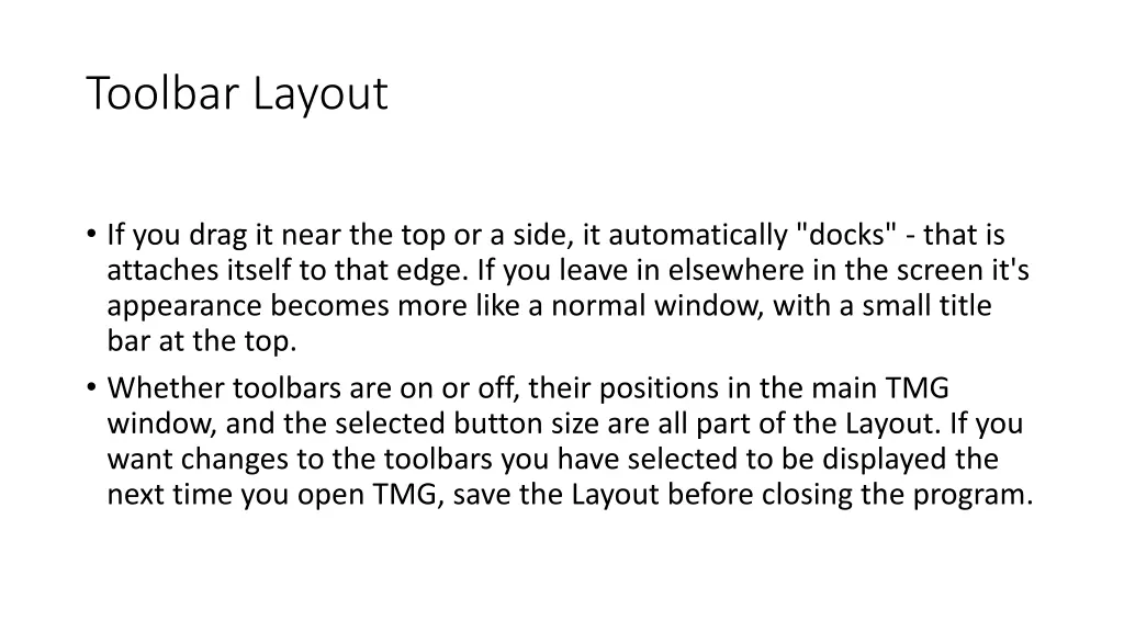 toolbar layout