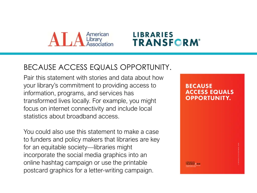 because access equals opportunity pair this