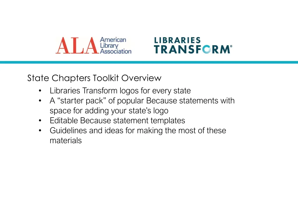 state chapters toolkit overview libraries