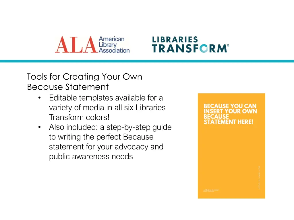 tools for creating your own because statement