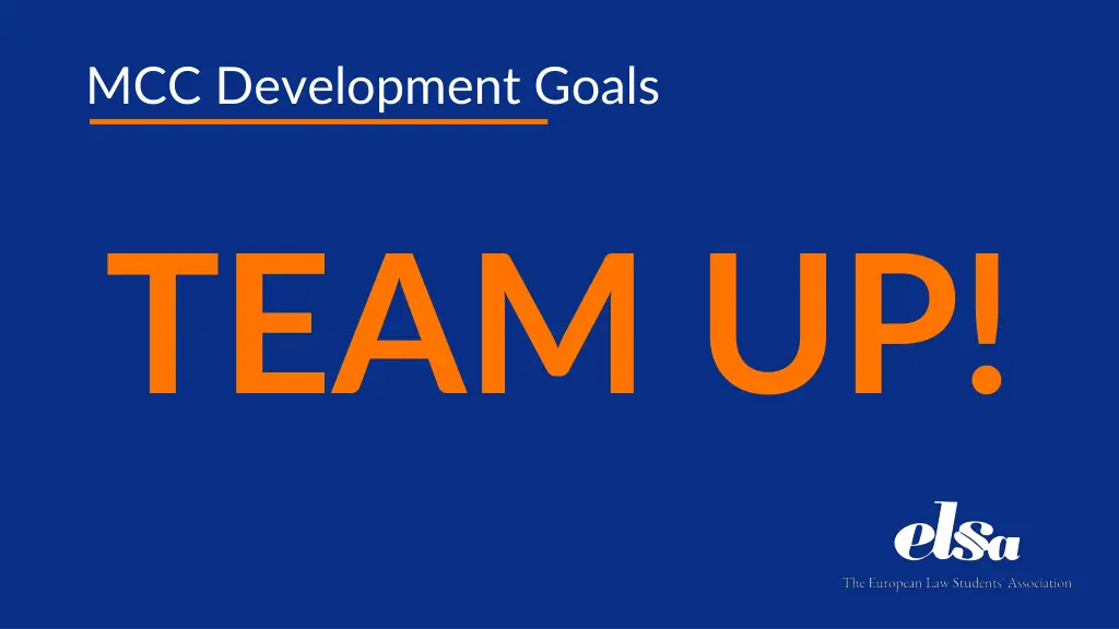 mcc development goals team up