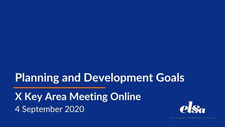 planning and development goals