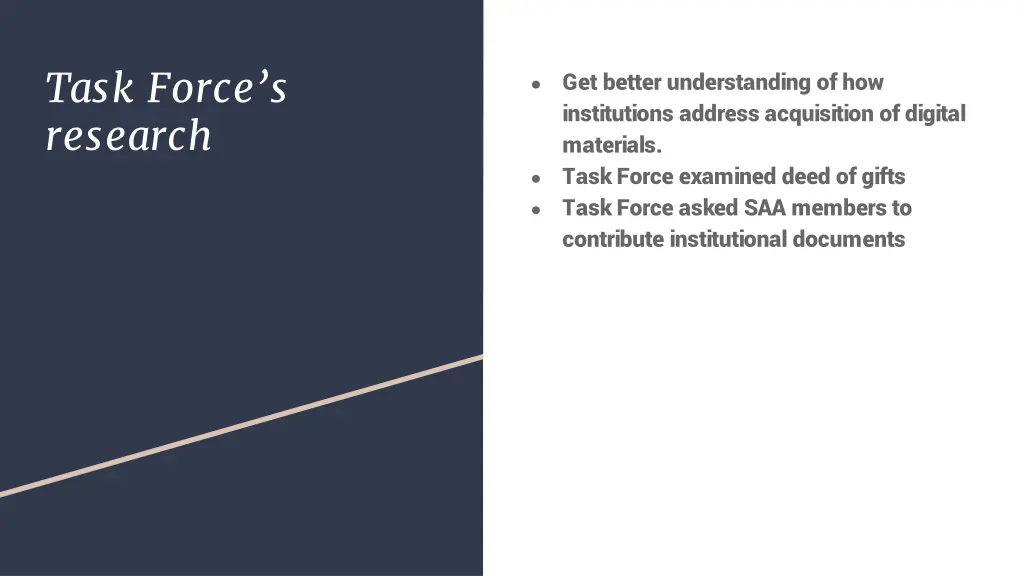 task force s research