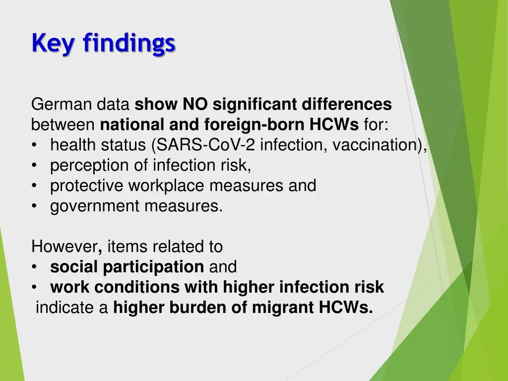 key findings