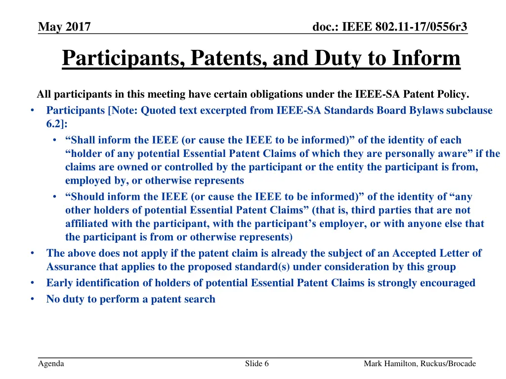 may 2017 participants patents and duty to inform