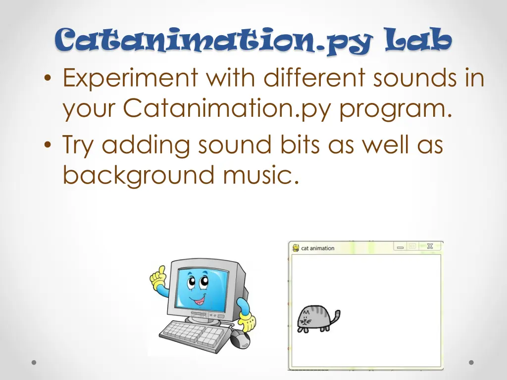 catanimation py lab experiment with different