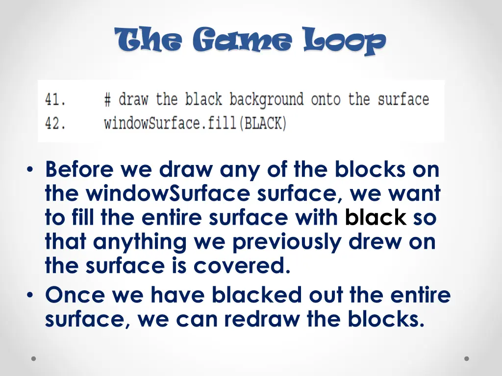 the game loop the game loop 1