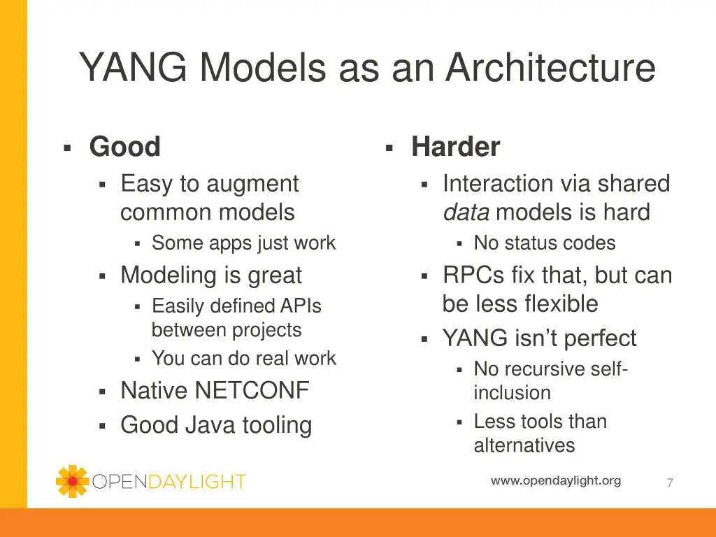 yang models as an architecture