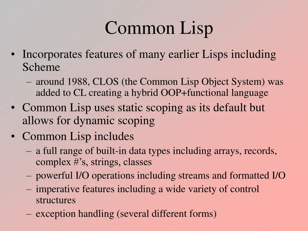 common lisp 1