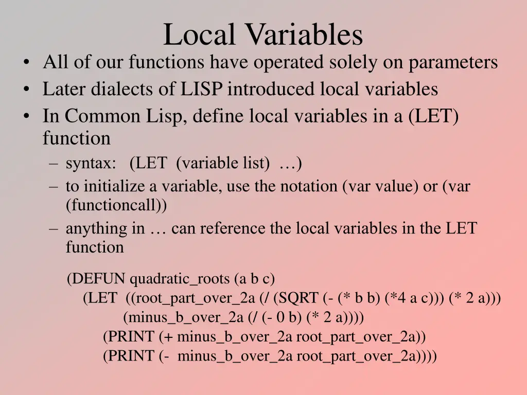 local variables