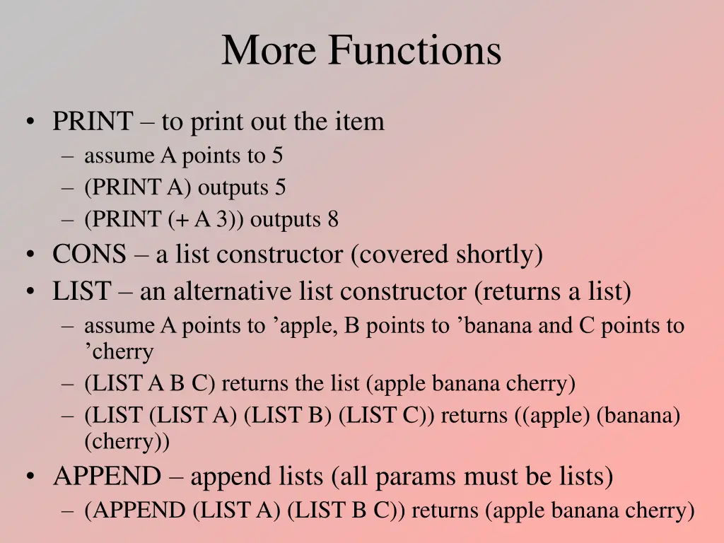 more functions