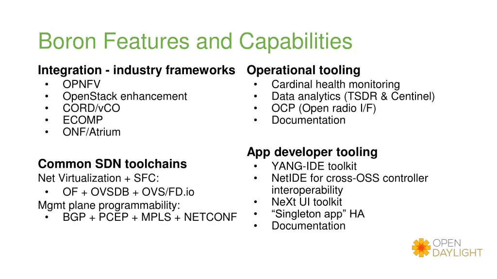 boron features and capabilities